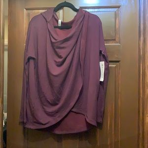 Athleta Purana Wrap Sweatshirt Spiced Cabernet S